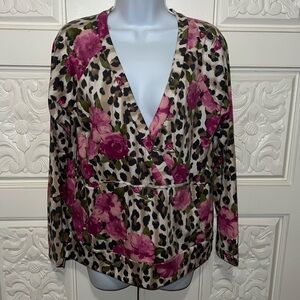 Honey me Leopard Floral Print Women’s Top S